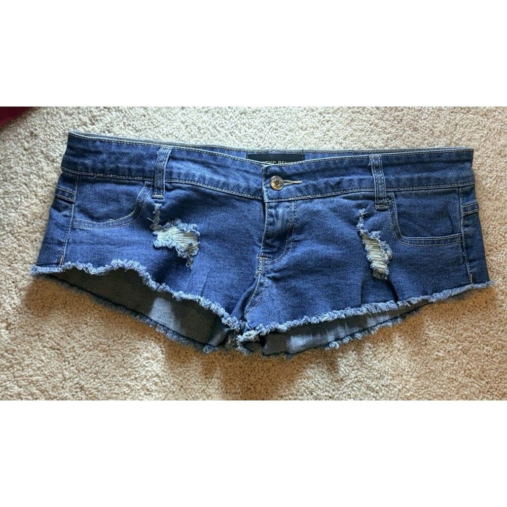 Cheeks Denim Women’s Distressed Cutoff Shorts Medium Frayed Low Rise Festival